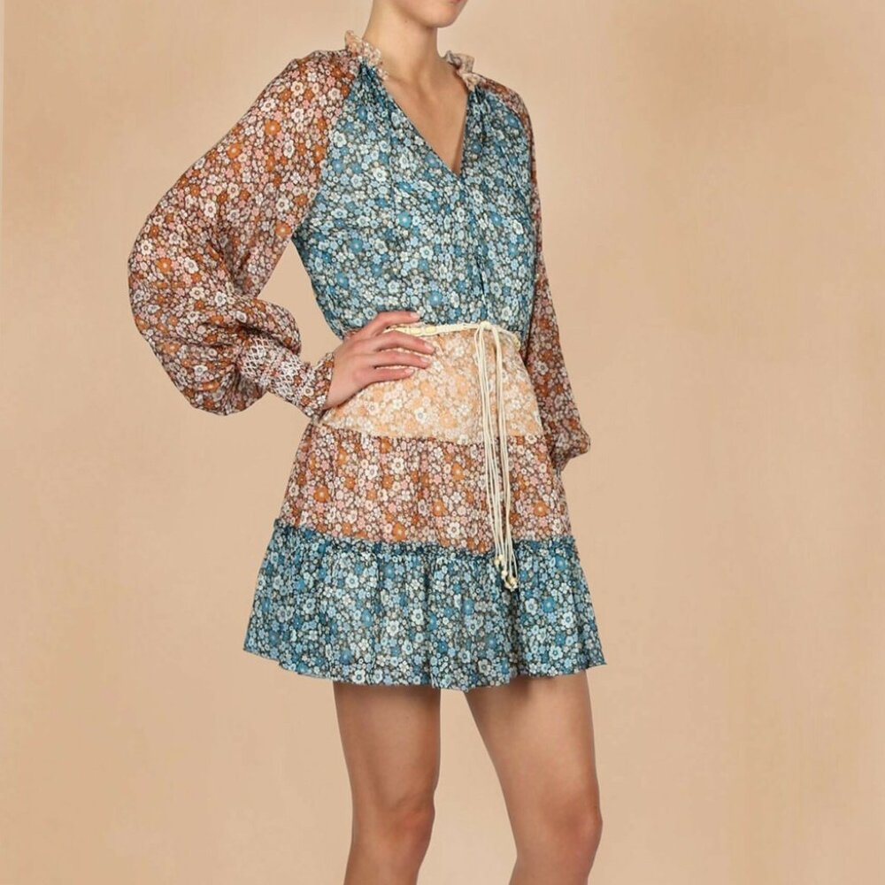 TIGERLILY Takumi Floral Long Sleeve Tiered Mini Dress RRP$319 - Picture 8 of 16